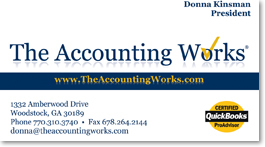 Accounting - CPA business card design and business card printing - Woodstock, GA