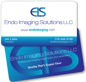Business card design and printing for medical offices, medical services, endoscope repair company