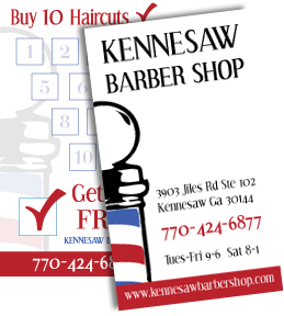 Kennesaw Barber business cards