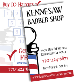 Kennesaw Barber business cards